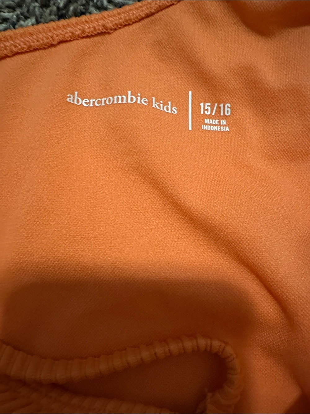 abercrombie kids Orange One-Shoulder Cutout Ribbed One-Piece Swimsuit - Picture 6 of 6